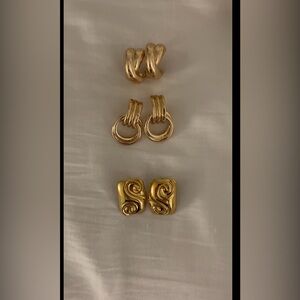 Statement gold earring bundle